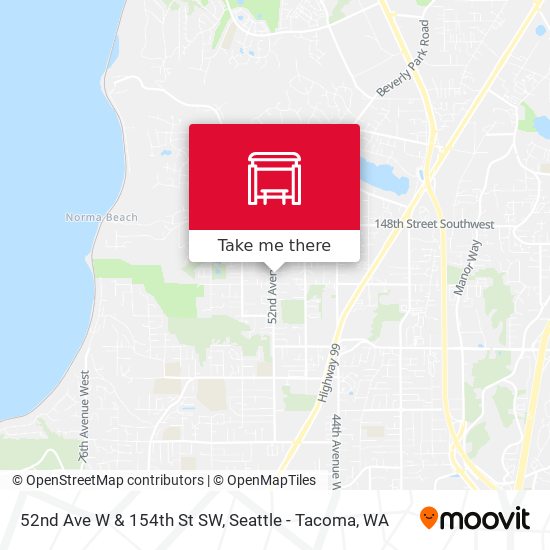52nd Ave W & 154th St SW map