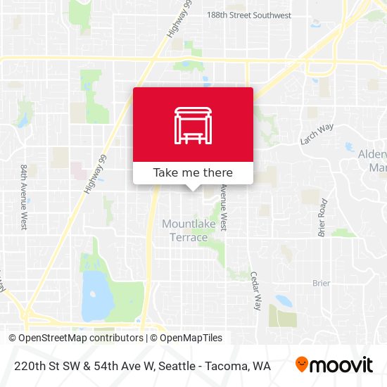 220th St SW & 54th Ave W map