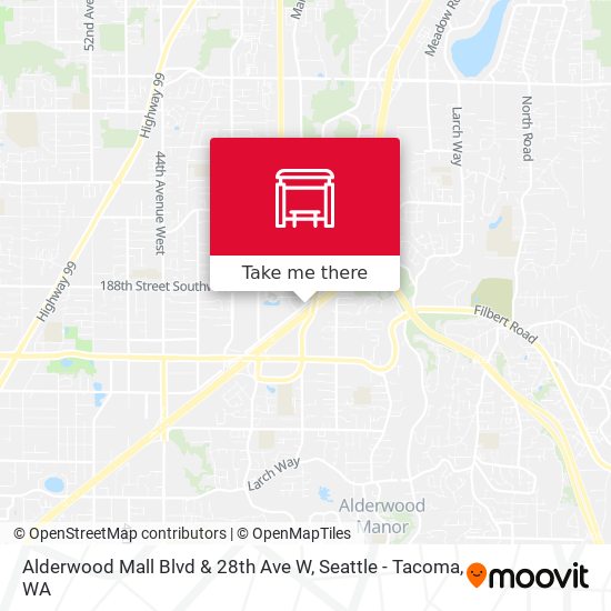 Mapa de Alderwood Mall Blvd & 28th Ave W