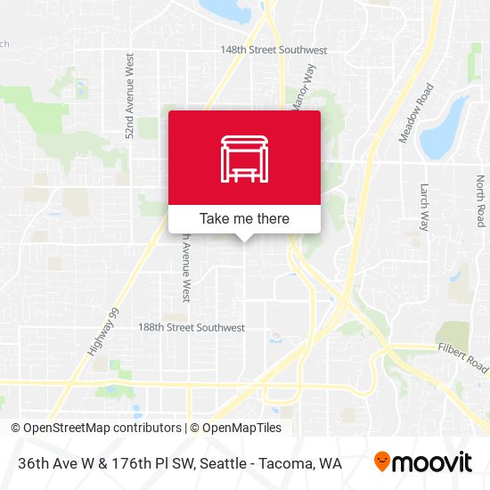 36th Ave W & 176th Pl SW map