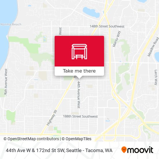 44th Ave W & 172nd St SW map