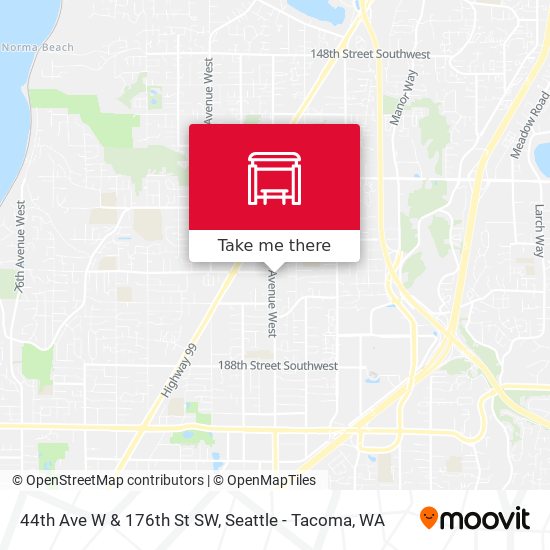 44th Ave W & 176th St SW map
