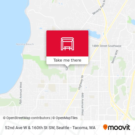 52nd Ave W & 160th St SW map