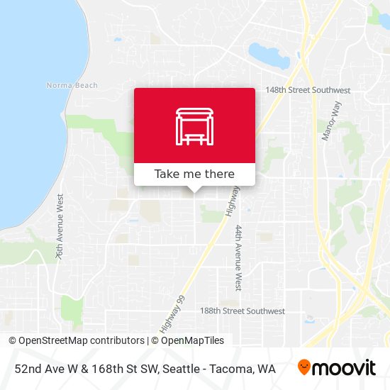 52nd Ave W & 168th St SW map