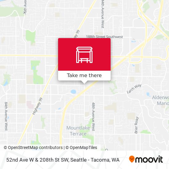 52nd Ave W & 208th St SW map