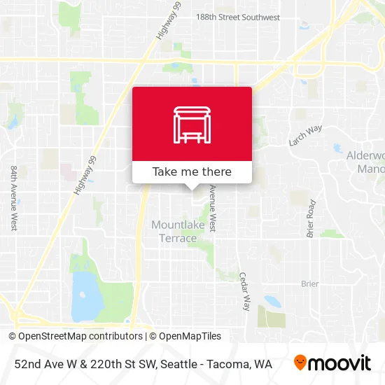 52nd Ave W & 220th St SW map