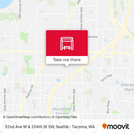 52nd Ave W & 204th St SW map