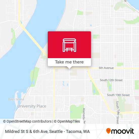 Mildred St S & 6th Ave map
