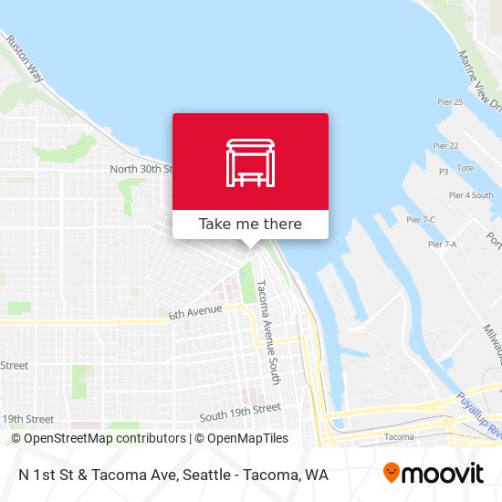 N 1st St & Tacoma Ave map