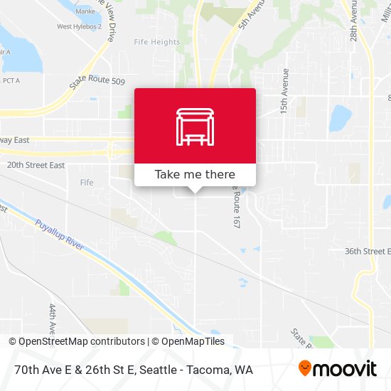 70th Ave E & 26th St E map