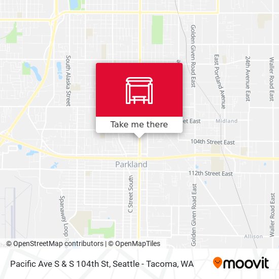 Pacific Ave S & S 104th St map