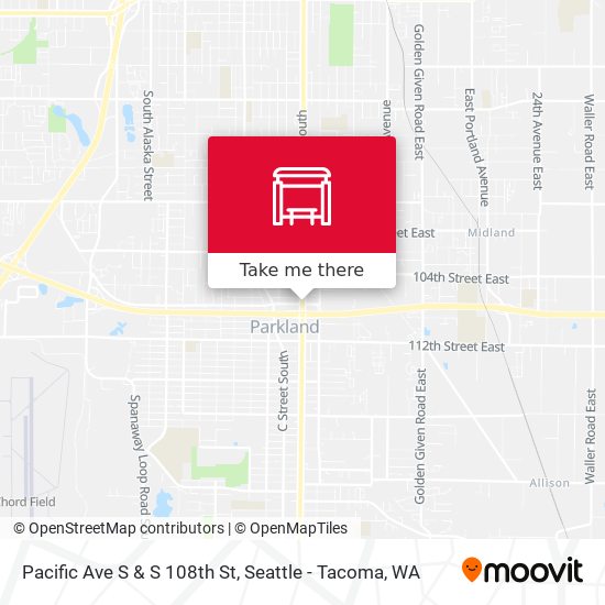 Pacific Ave S & S 108th St map