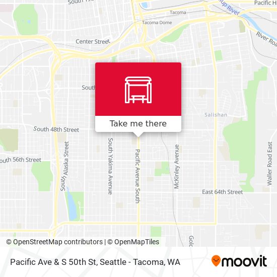 Pacific Ave & S 50th St map