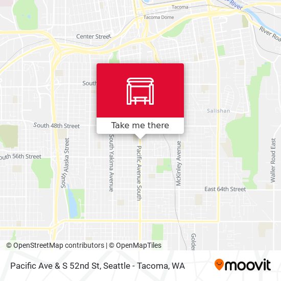 Pacific Ave & S 52nd St map