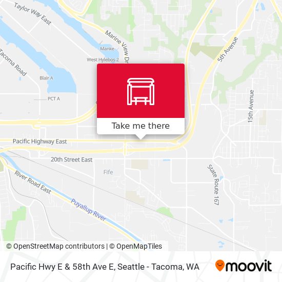 Pacific Hwy E & 58th Ave E map