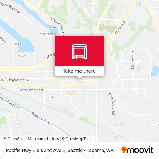 Pacific Hwy E & 62nd Ave E map