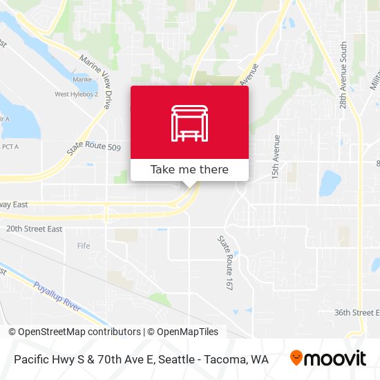 Mapa de Pacific Hwy S & 70th Ave E