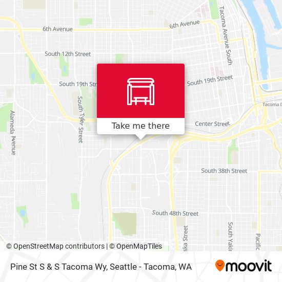 Pine St S & S Tacoma Wy map