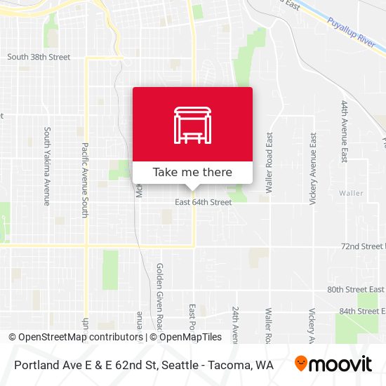 Portland Ave E & E 62nd St map
