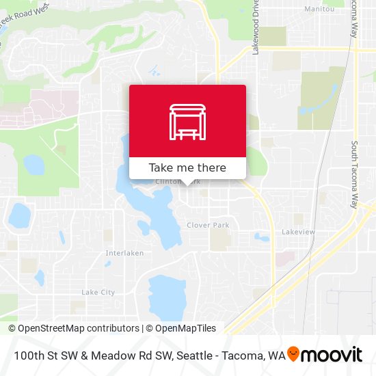 100th St SW & Meadow Rd SW map