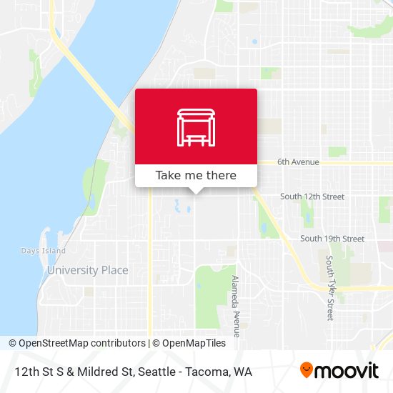 12th St S & Mildred St map