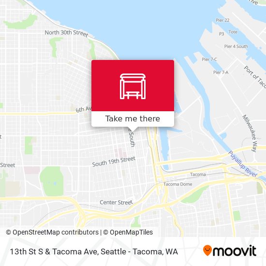 13th St S & Tacoma Ave map