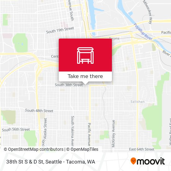 Mapa de 38th St S & D St
