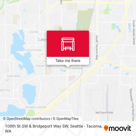 108th St SW & Bridgeport Way SW map