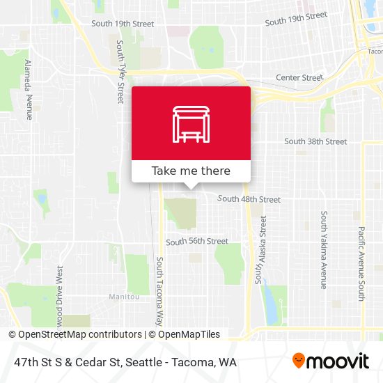 47th St S & Cedar St map