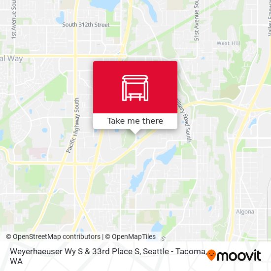 Weyerhaeuser Wy S & 33rd Place S map