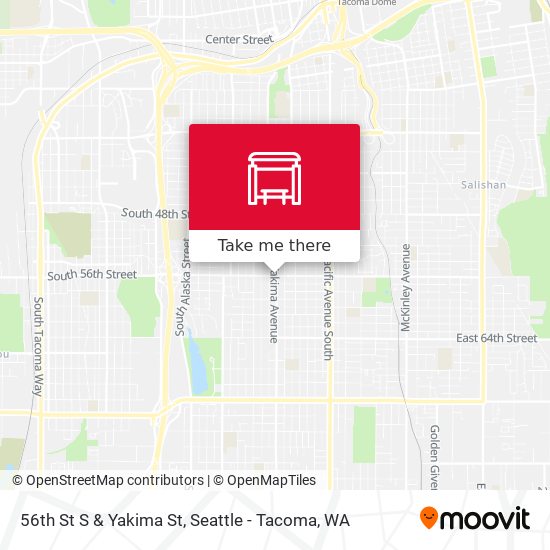 56th St S & Yakima St map