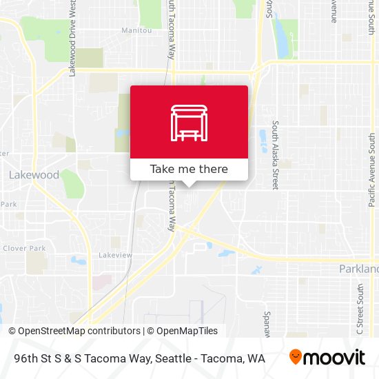 96th St S & S Tacoma Way map