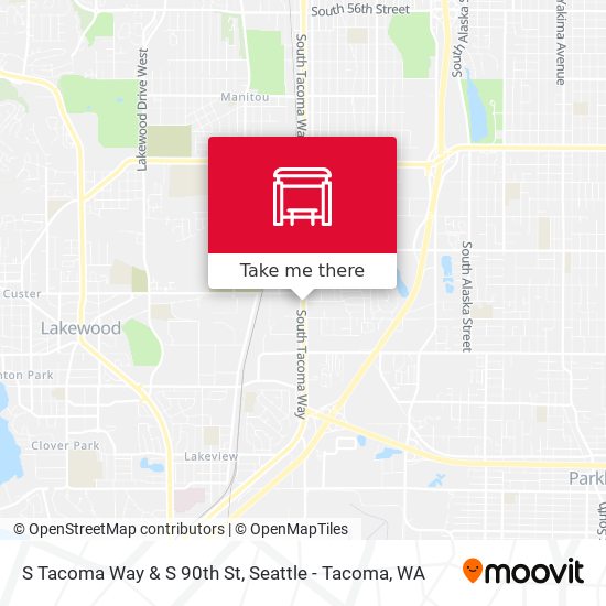 S Tacoma Way & S 90th St map