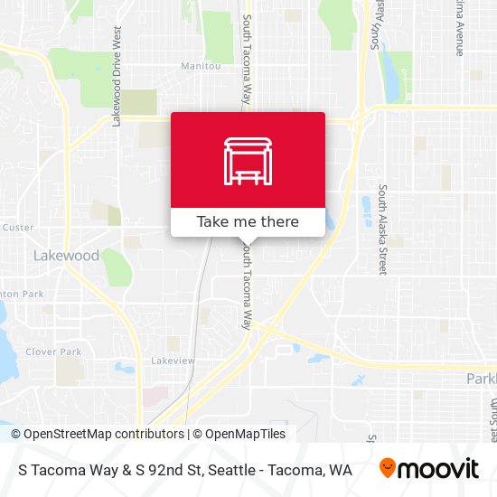 S Tacoma Way & S 92nd St map