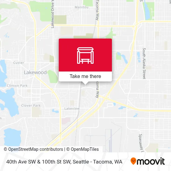 40th Ave SW & 100th St SW map