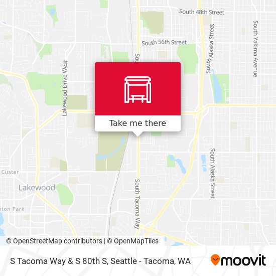 S Tacoma Way & S 80th S map