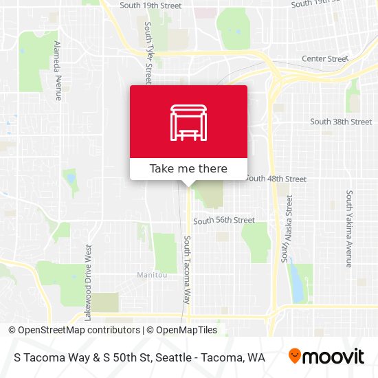 S Tacoma Way & S 50th St map