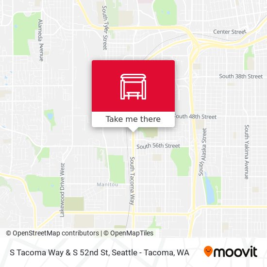 S Tacoma Way & S 52nd St map