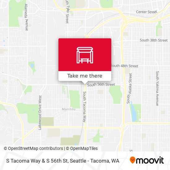 S Tacoma Way & S 56th St map