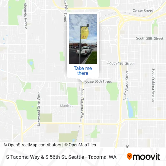 S Tacoma Way & S 56th St map