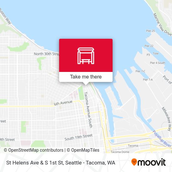 St Helens Ave & S 1st St map