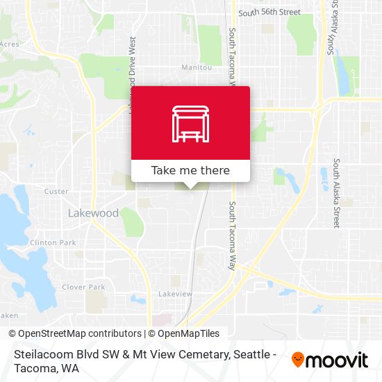Steilacoom Blvd SW & Mt View Cemetary map