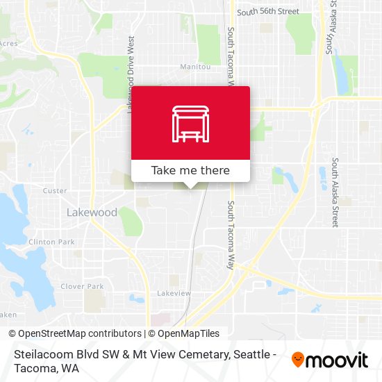 Steilacoom Blvd SW & Mt View Cemetary map