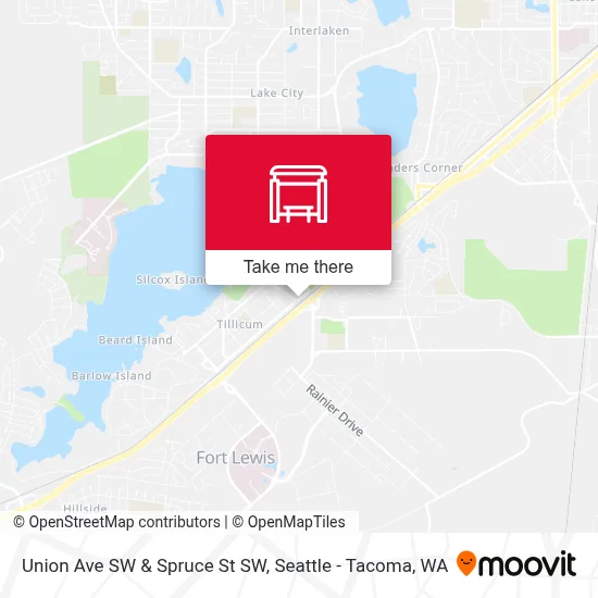 Union Ave SW & Spruce St SW map