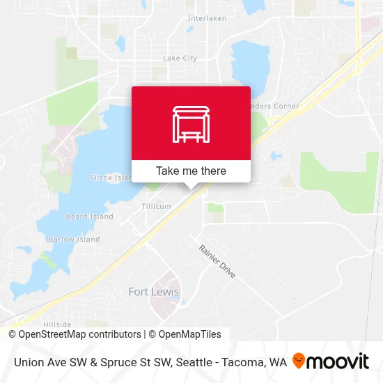 Union Ave SW & Spruce St SW map