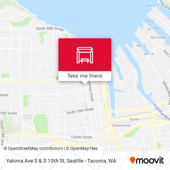 Yakima Ave S & S 10th St map