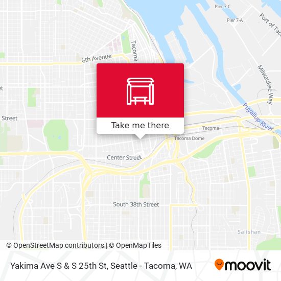 Yakima Ave S & S 25th St map