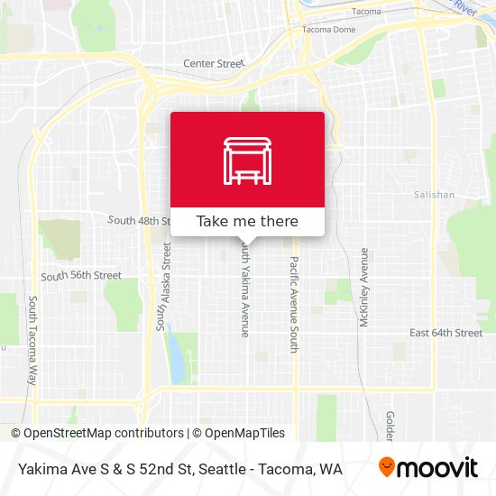 Yakima Ave S & S 52nd St map