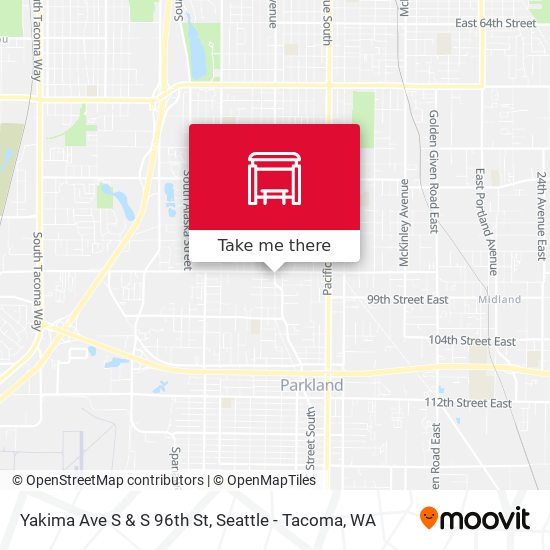 Yakima Ave S & S 96th St map