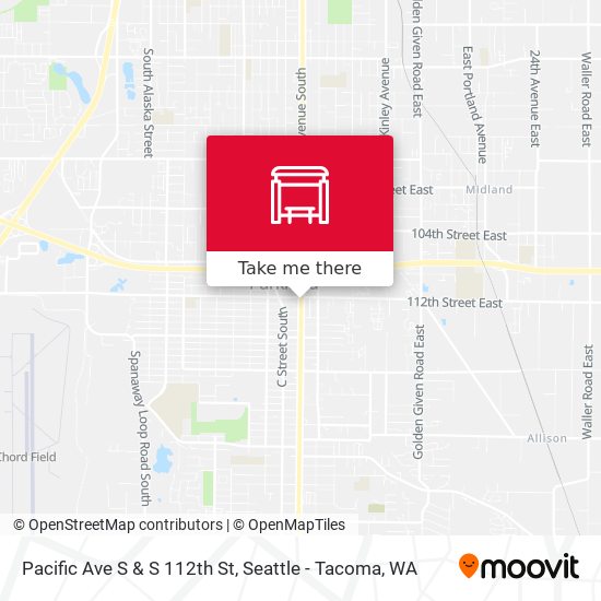 Pacific Ave S & S 112th St map